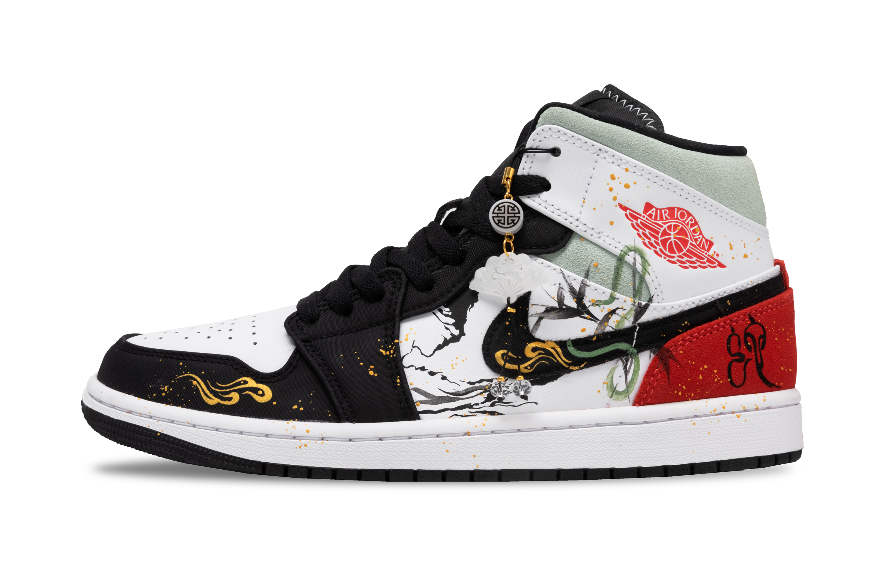 

Jordan Баскетбольные кроссовки Air 1 Vintage, мужские, средний верх, белые/черные/красные