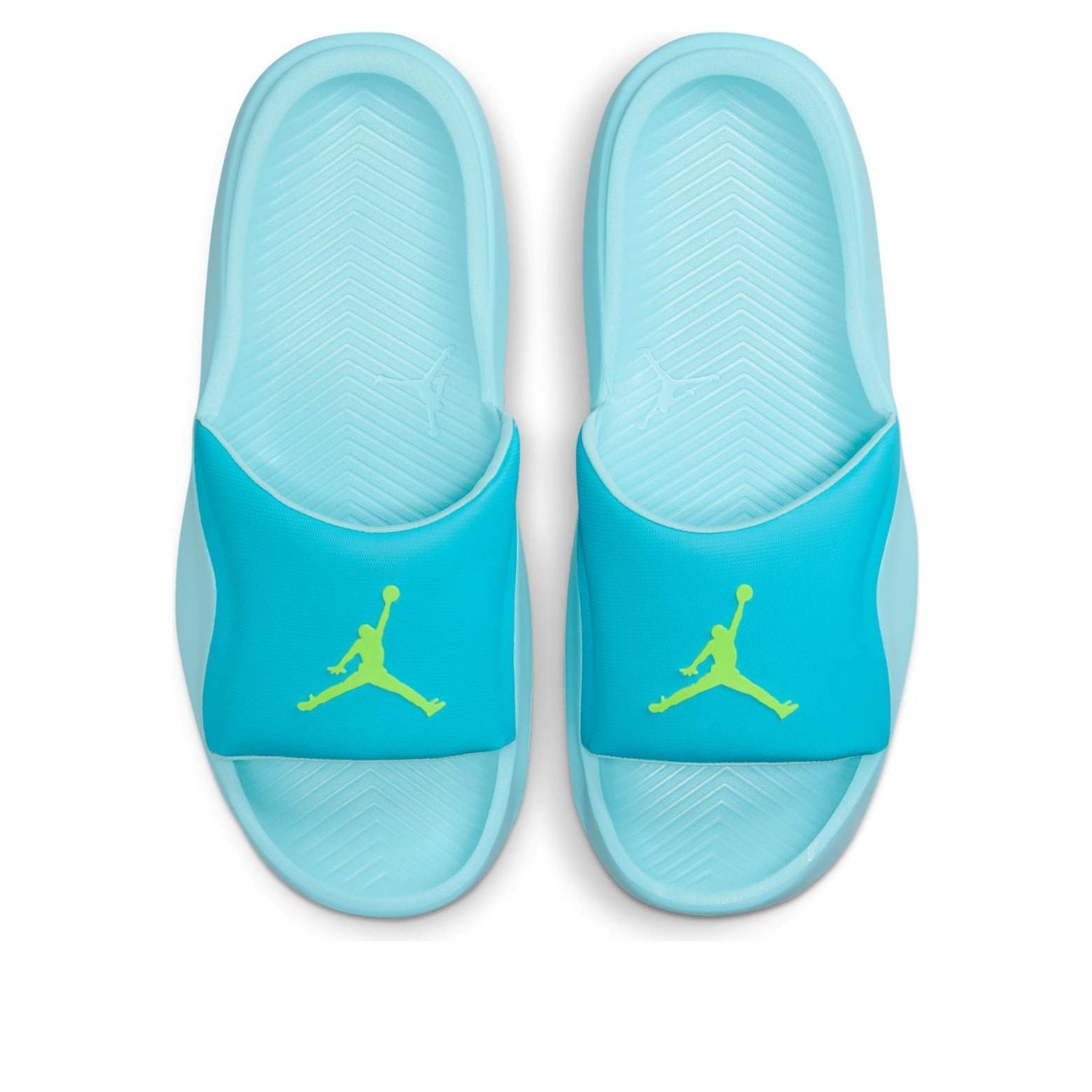 Шлепанцы Air Jordan Franchise Slides 'Chlorine Blue Copa Electric Green' — фото 4