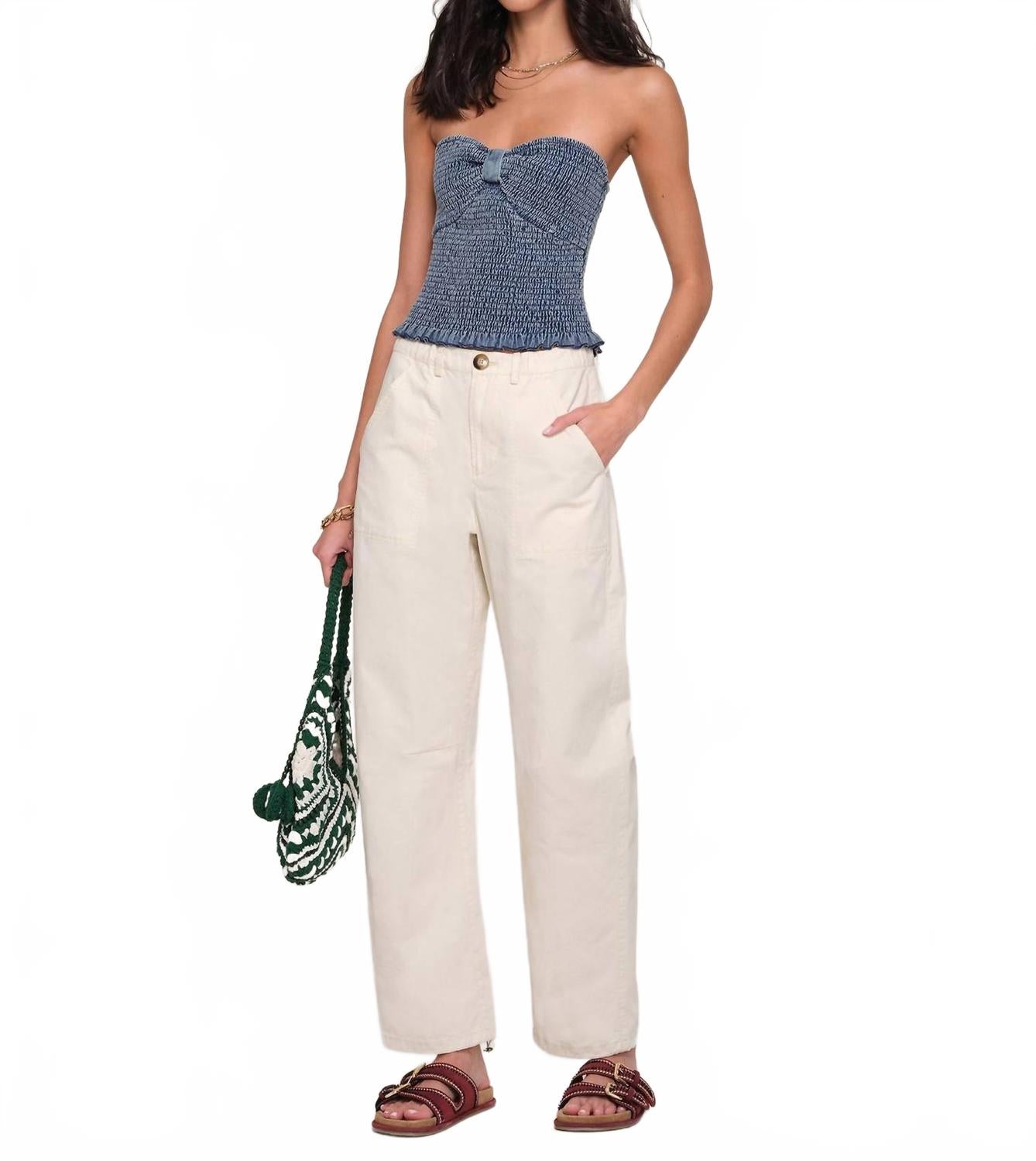 

Брюки Alleia цвета экрю Heartloom, экрю