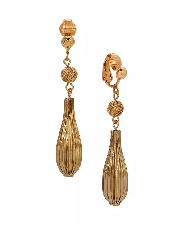 

Текстурированные удлиненные серьги-клипсы 2028, yellow