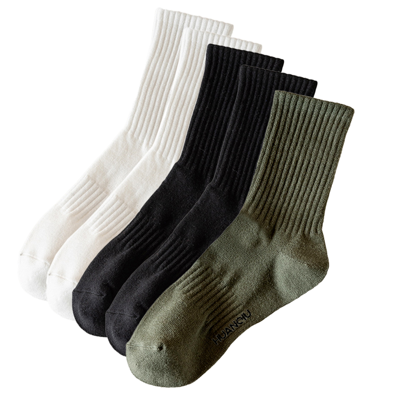 

Унисекс носки Mid Calf HUANQIU, 5 pack (белый *2+черный *2+army зеленый *1)