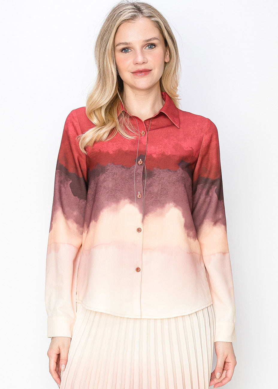 

Рубашка Ombre Elegance Yal New York, цвет burg