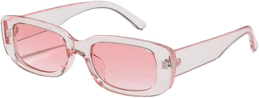 

Ретро-солнцезащитные очки маленького прямоугольного размера для женщин, популярные модели с металлическими шарнирами, модные мужские солнцезащитные очки UV400 HVTVTLA, Pink Pink