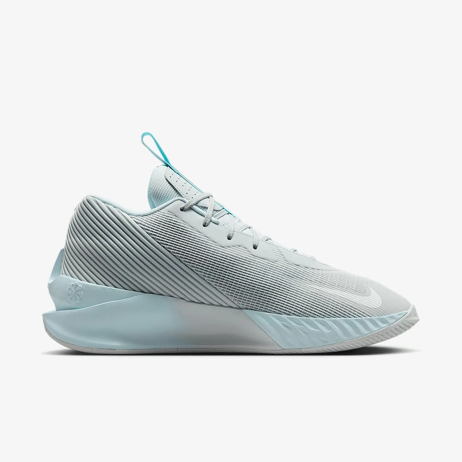Кроссовки Nike унисекс GT Jump Academy на шнуровке, Pure Platinum Glacier Blue Light Lemon Twist Medium Ash — фото 3