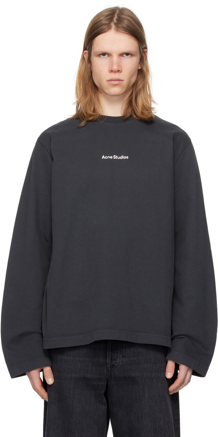 

Футболка с длинным рукавом и логотипом Acne Studios, черный