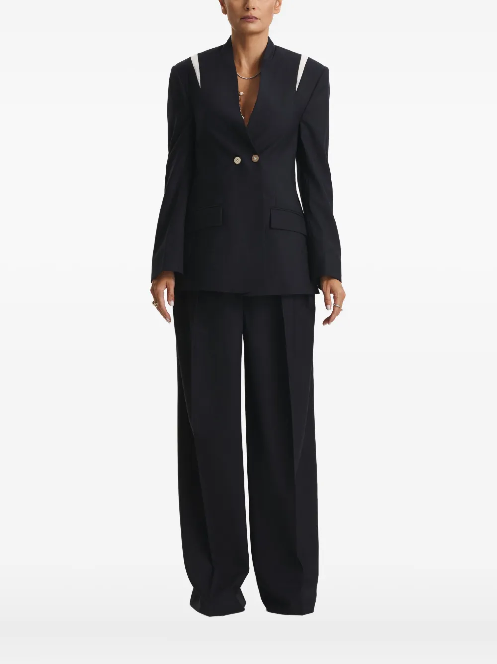 

Приталенный двубортный пиджак Cuanna, синий