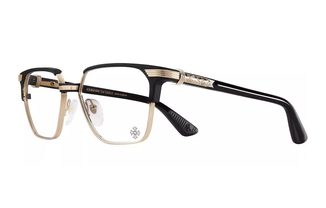 

Chrome Hearts Мужские металлические оправы для очков неправильной формы, золотого цвета
