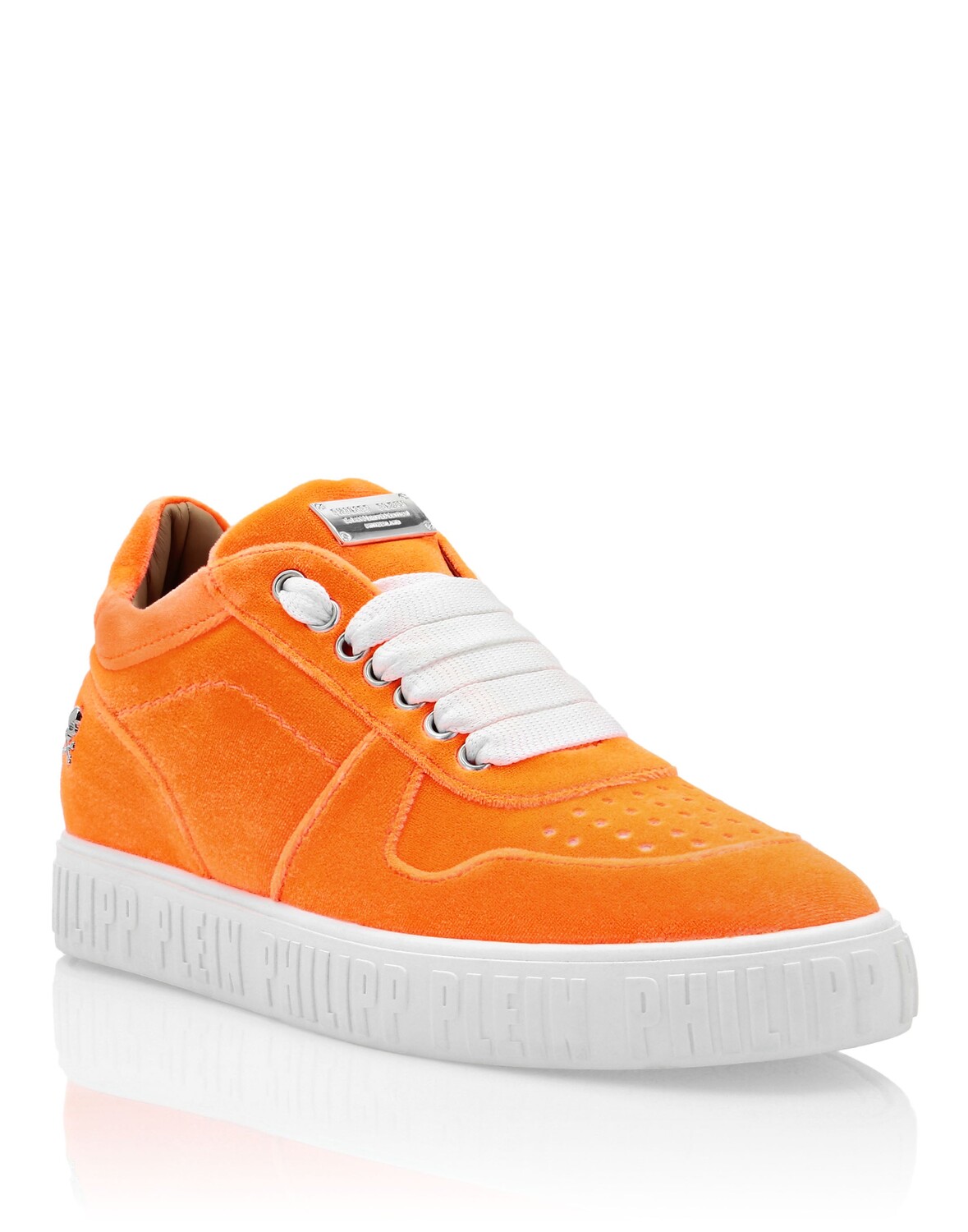 

Бархатные низкие кеды King Power Philipp Plein, цвет Orange Fluo