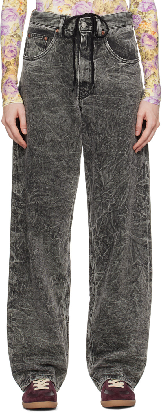 

Серые мятые джинсы MM6 Maison Margiela, серый