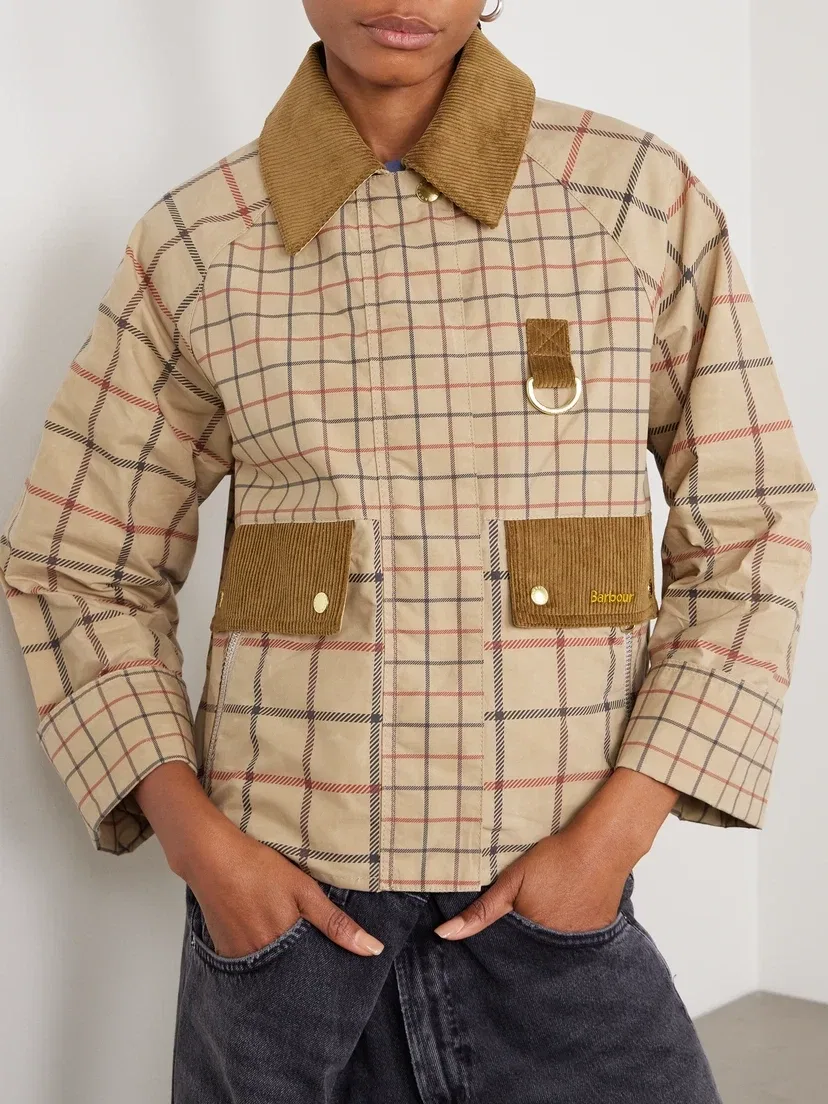Вельветовая куртка Mackworth в клетку Barbour, бежевый — фото 3