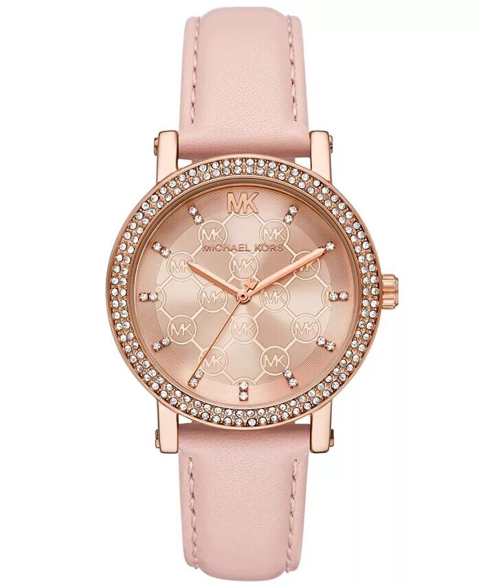 

Женские розовые кожаные часы Corey с тремя стрелками, 38 мм Michael Kors, розовый