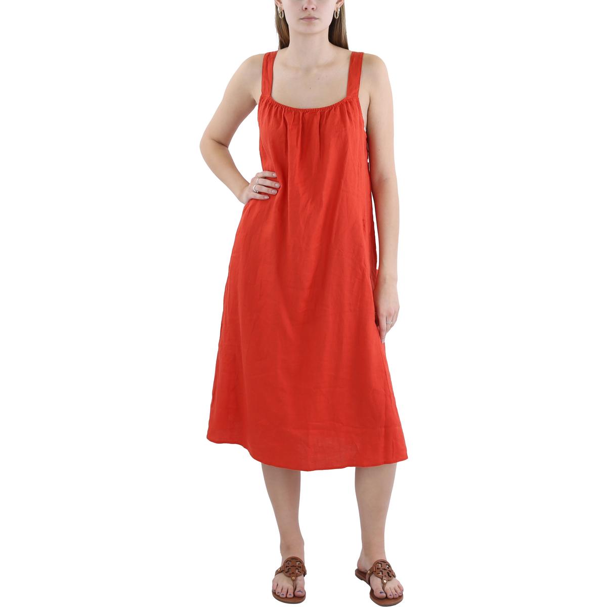 

Женский сарафан миди без рукавов Eileen Fisher, цвет flame