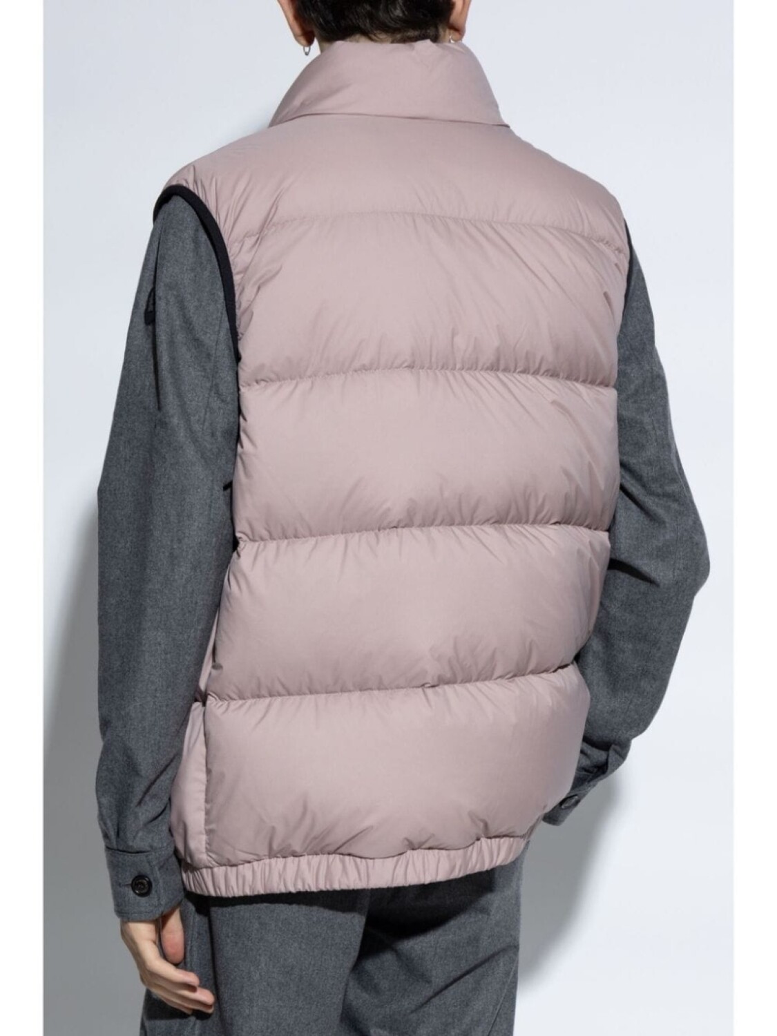 Moncler пуховый жилет с нашивкой-логотипом Fedare, розовый — фото 4