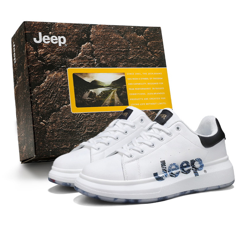 

Кроссовки для скейтбординга мужские Coverage Cushioning Abrasion Resistant Jeep, белый черный