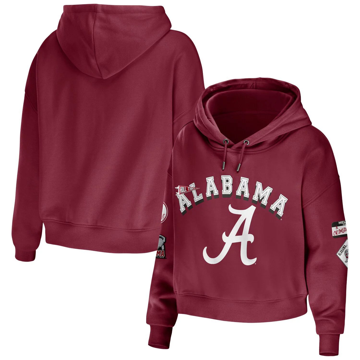 

Женская одежда WEAR by Erin Andrews Crimson Alabama Crimson Tide, укороченный пуловер с капюшоном, смешанная техника