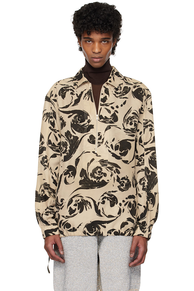 

Полузиповая рубашка Dries Van Noten, черный