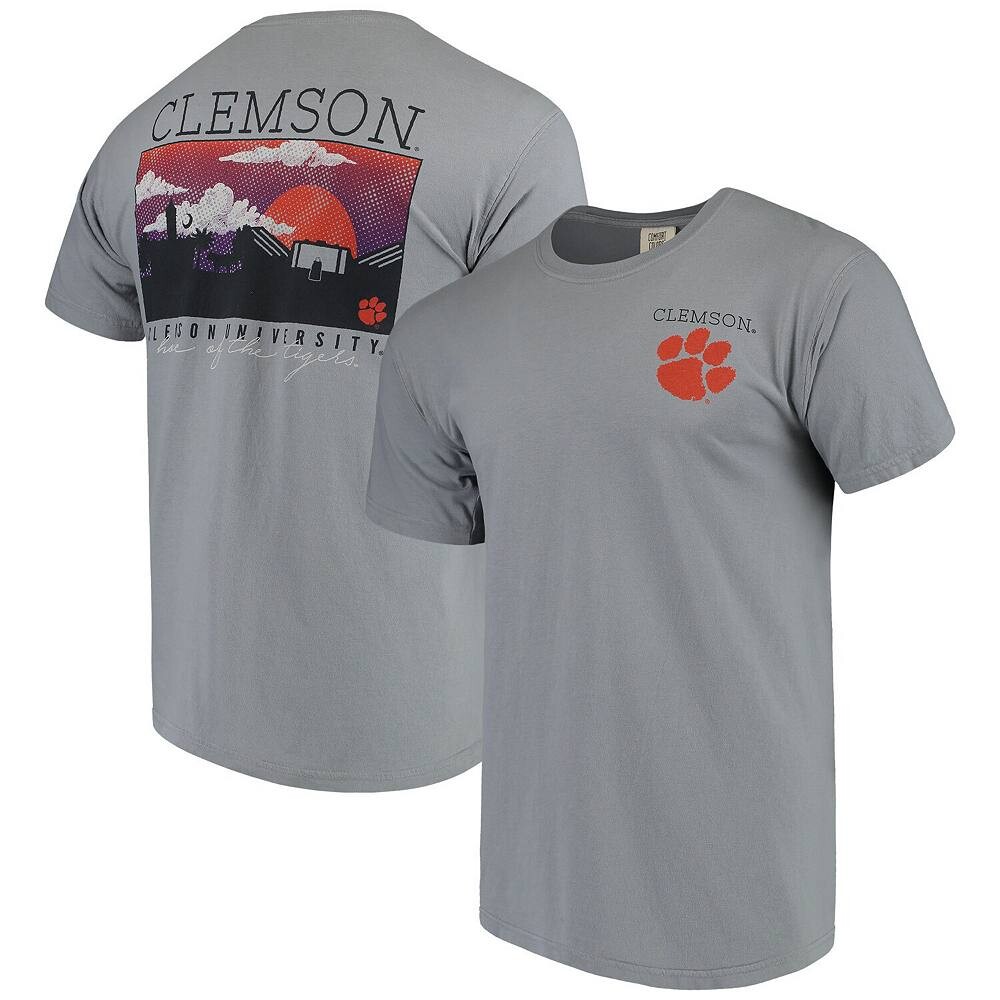 

Мужская серая футболка Clemson Tigers Comfort Colors Campus Scenery Image One, цвет Clm Grey