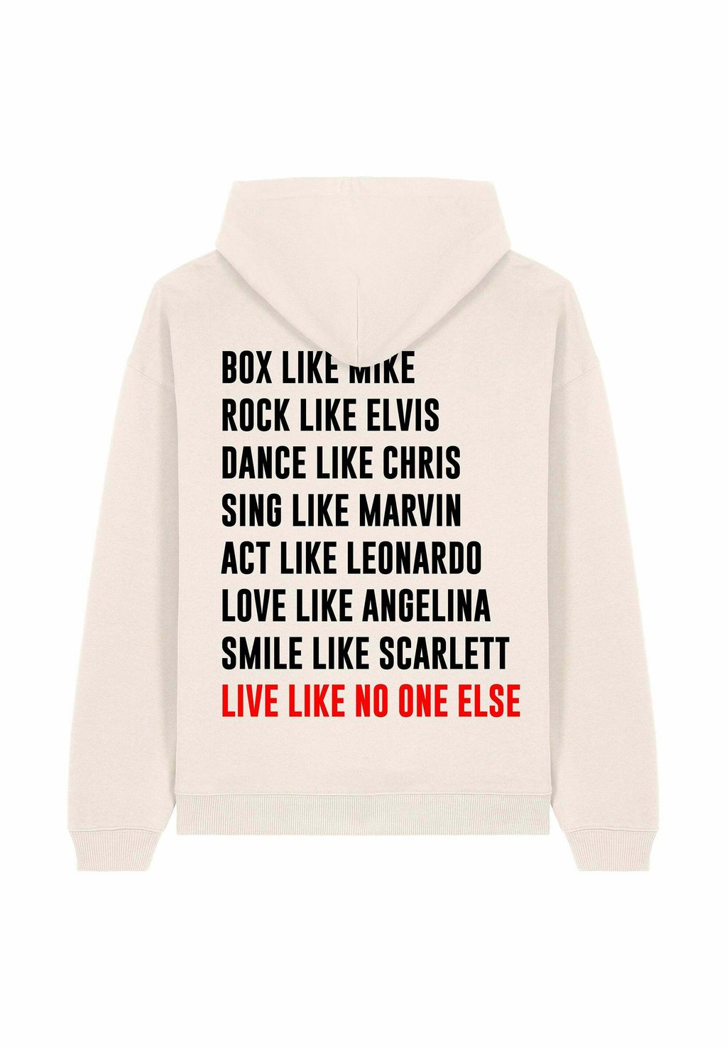 

Толстовка LIVE LIKE NO ONE UNISEX - Hoodie Mira Paris, кремовый