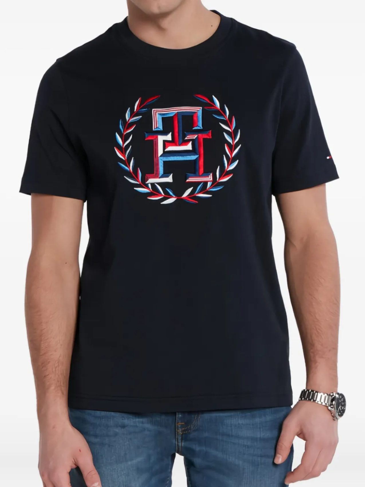 

Футболка с вышитым логотипом Tommy Hilfiger, синий