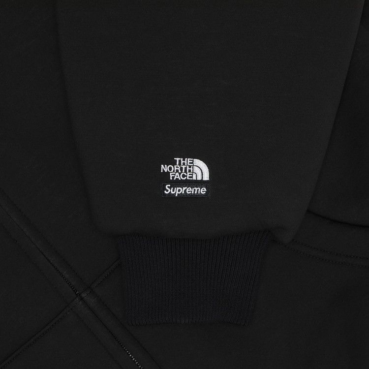 Толстовка Supreme x The North Face Down Filled Zip Up Hooded Sweatshirt, Black — фото 3