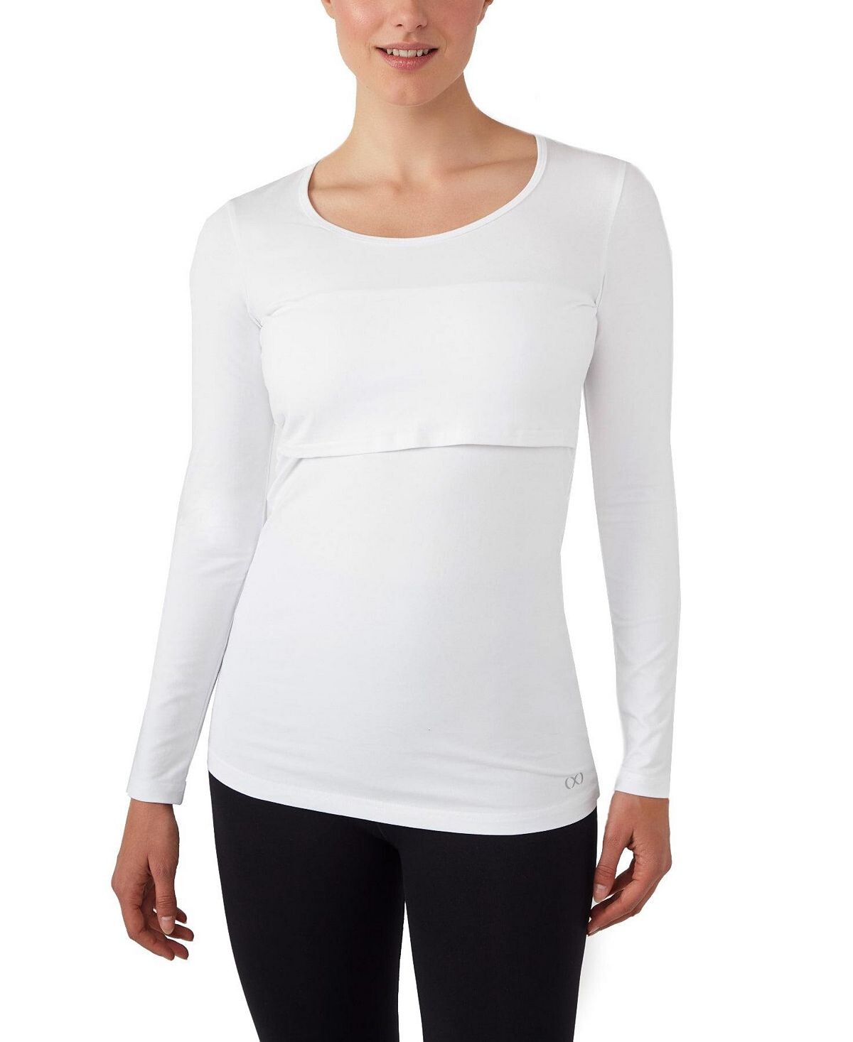 

Майка для кормления с длинными рукавами и круглым вырезом Charlotte для беременных Modern Eternity Maternity, белый