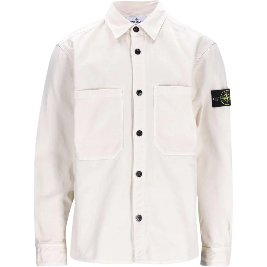 

Рубашка с нагрудными карманами STONE ISLAND, экрю