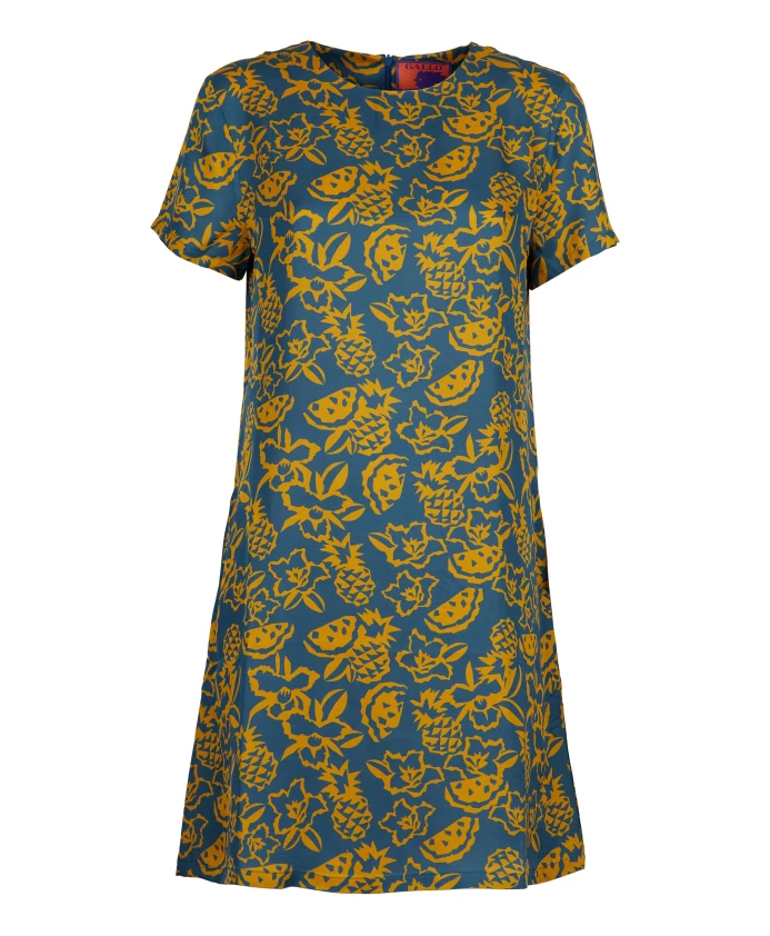 

Короткое платье с короткими рукавами для женщин в светло-голубых тонах. Gallo, мультиколор