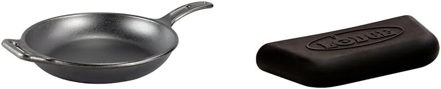 

Lodge BOLD 12-дюймовая приправленная чугунная сковорода BOLD Силиконовый держатель для вспомогательной ручки - черный, Skillet+Black Handle Holder