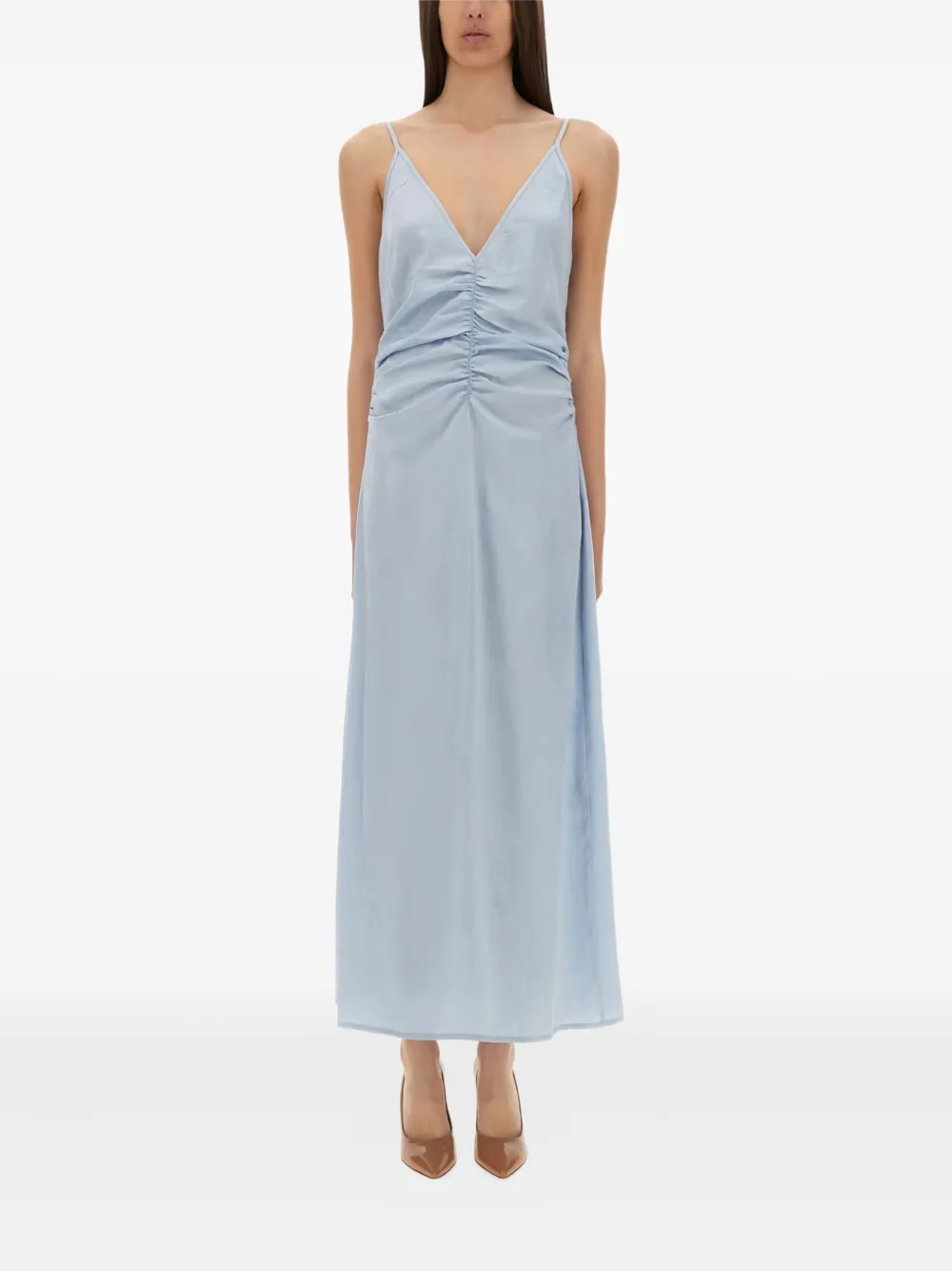 

Платье макси Atalia с V-образным вырезом и сборками Baum Und Pferdgarten, синий