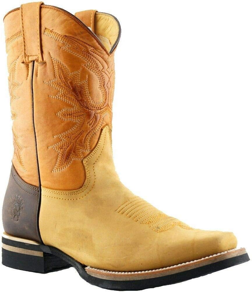 

Унисекс ковбойские сапоги Grinders El Paso среднего голенища из коричневой кожи Tan Brown