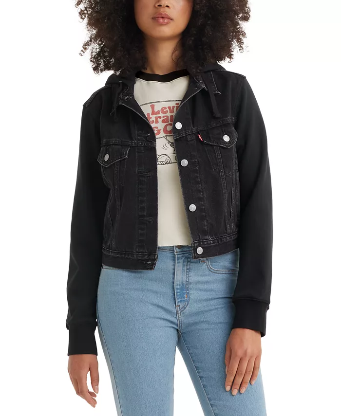 

Женская гибридная худи-куртка Trucker Jacket Levi's, черный