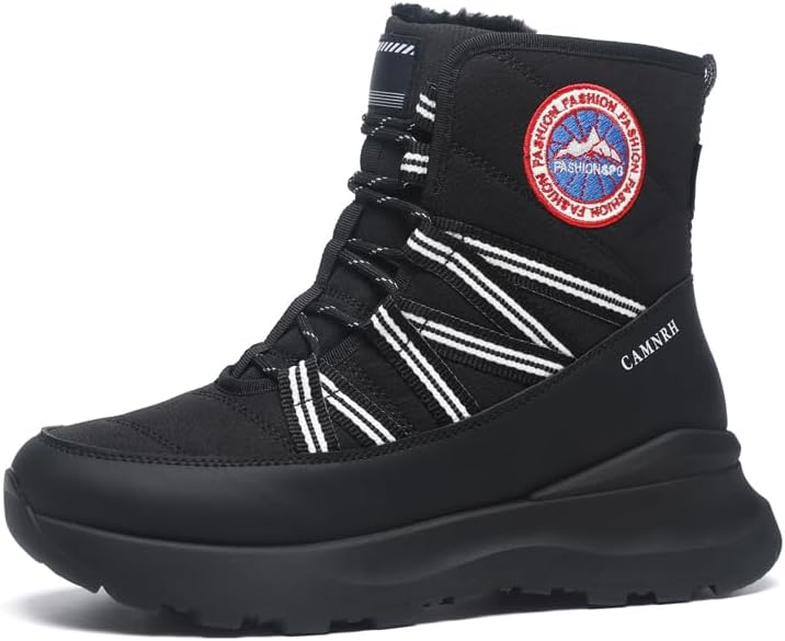 

Зимние снежные ботинки, высокие утепленные снежные ботинки, черно-белые, водонепроницаемая зимняя обувь для улицы Generic