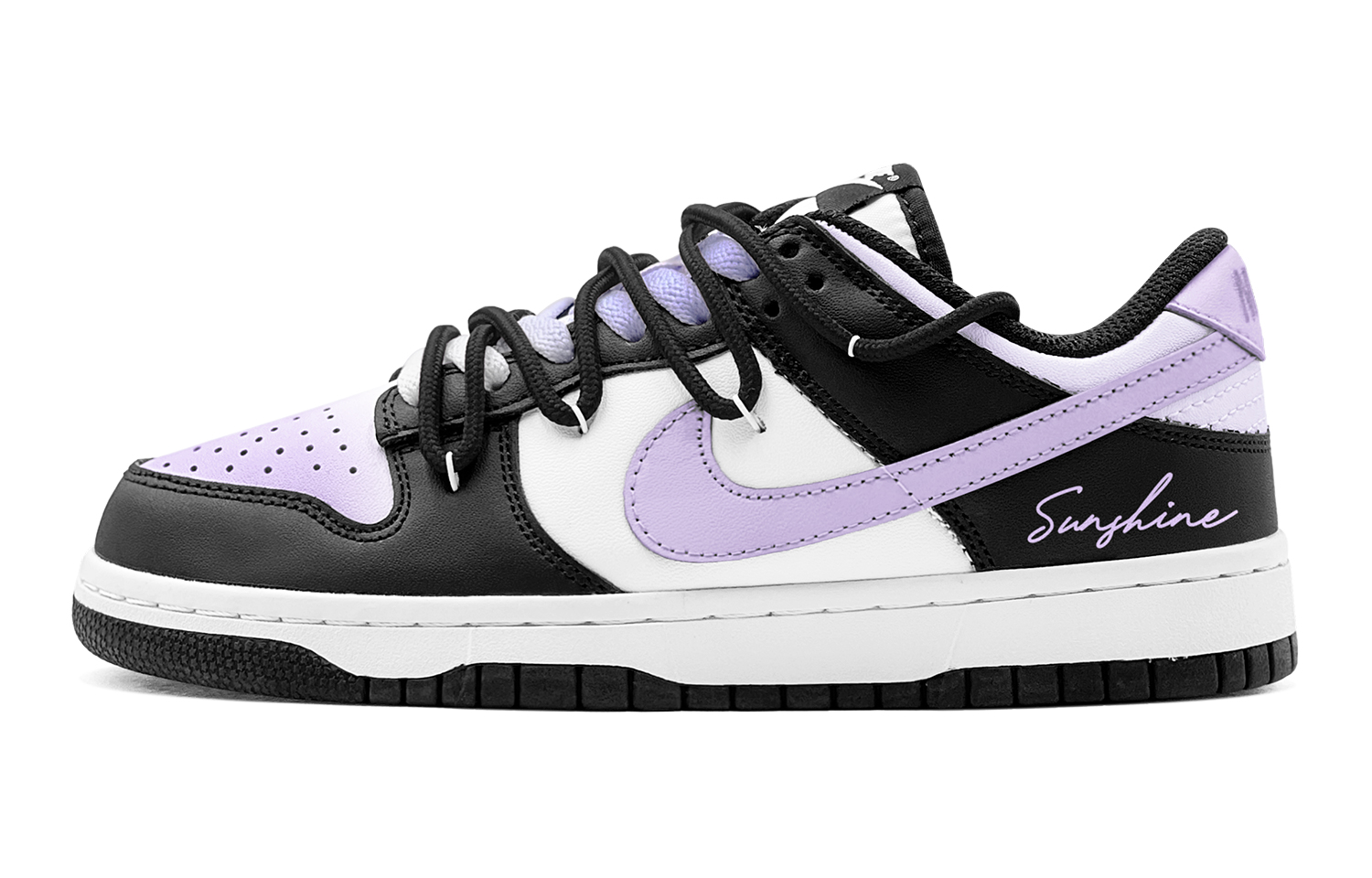 Nike Детские кроссовки для скейтбординга Dunk "Black" Low Top, светло-фиолетовые, для подростков — фото 2