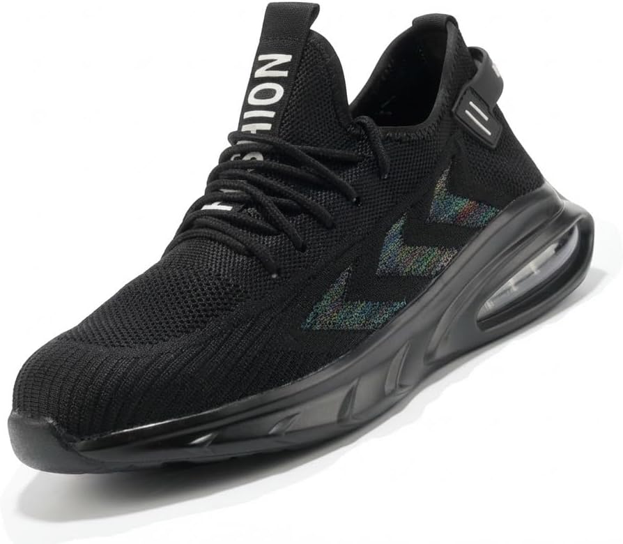 

Мужские защитные туфли FLOWERGIRR с стальным носком, низкие, пробоезащитные, кроссовки с дышащим вязаным верхом, амортизирующей подошвой EVA, для промышленного строительства, размер US, мультиколор