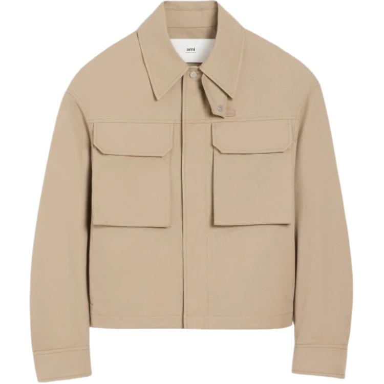 

Рабочая куртка Ami Paris из хлопка AMIPARIS, бежевый