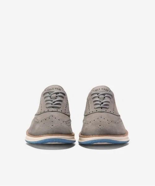 Мужские кожаные оксфорды COLE HAAN OriginalGrand Energy Weave серые — фото 3