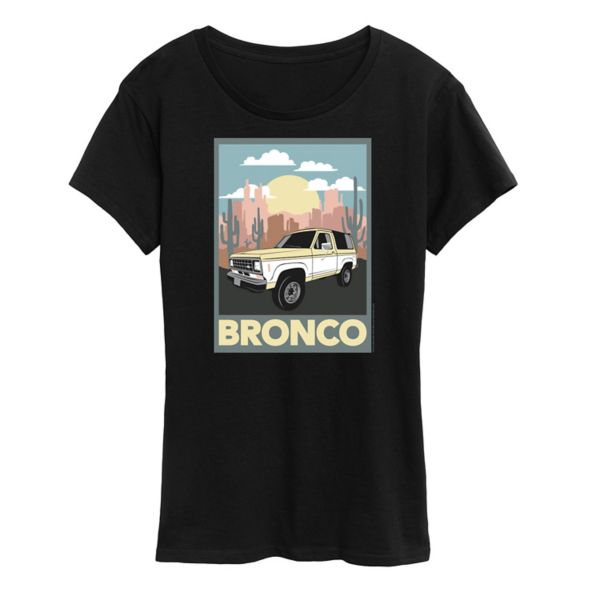 

Женская футболка Ford Bronco с пустынным принтом Licensed Character, черный