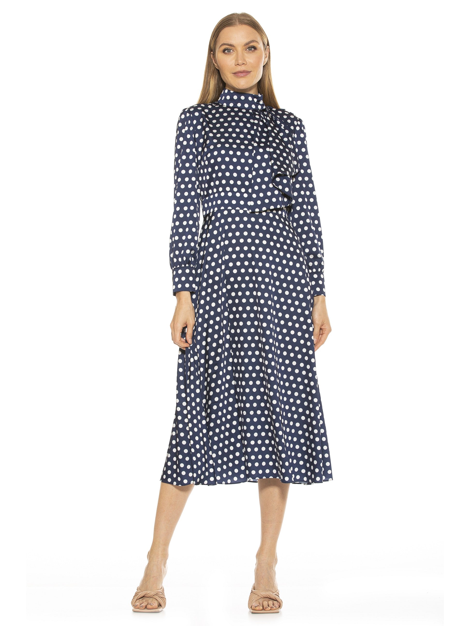 

Платье миди Бруклин ALEXIA ADMOR, цвет navy polk a dot