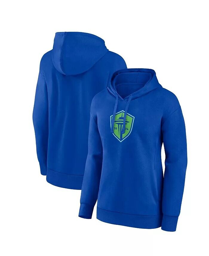 

Женский синий пуловер с капюшоном с логотипом Seattle Sounders FC Primary Fanatics