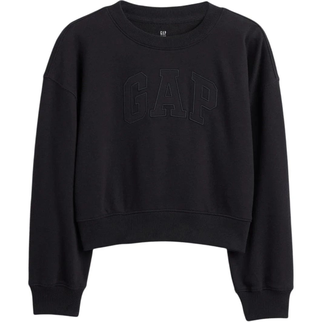 Детский свитшот Crew Neck Moderate GAP, светло-серый — фото 3