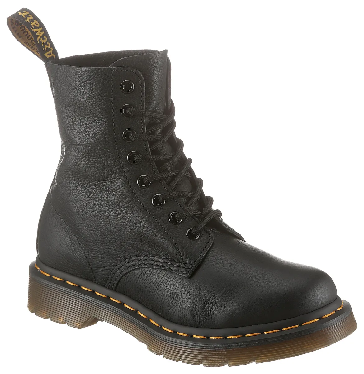 

Ботинки на шнуровке DR. MARTENS "1460 PASCAL 8 Eye Boot", блочный каблук, шнуровка, ботильоны с воздушной подошвой - узкая форма, черный