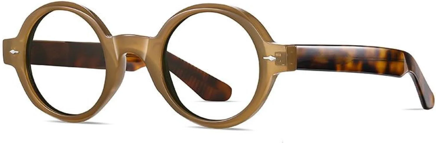 

Винтажные солнцезащитные очки из ацетата для женщин и мужчин в стиле панк, роскошные, популярные, круглые, с защитой от УФ-излучения UV400 TVTBBVV, Tea Clear