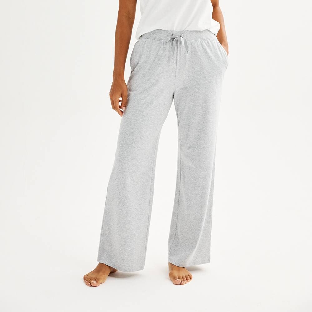 

Женские пижамные брюки Sonoma Goods For Life из хлопка с модалом и открытым подолом, цвет Medium Cumulus Heather