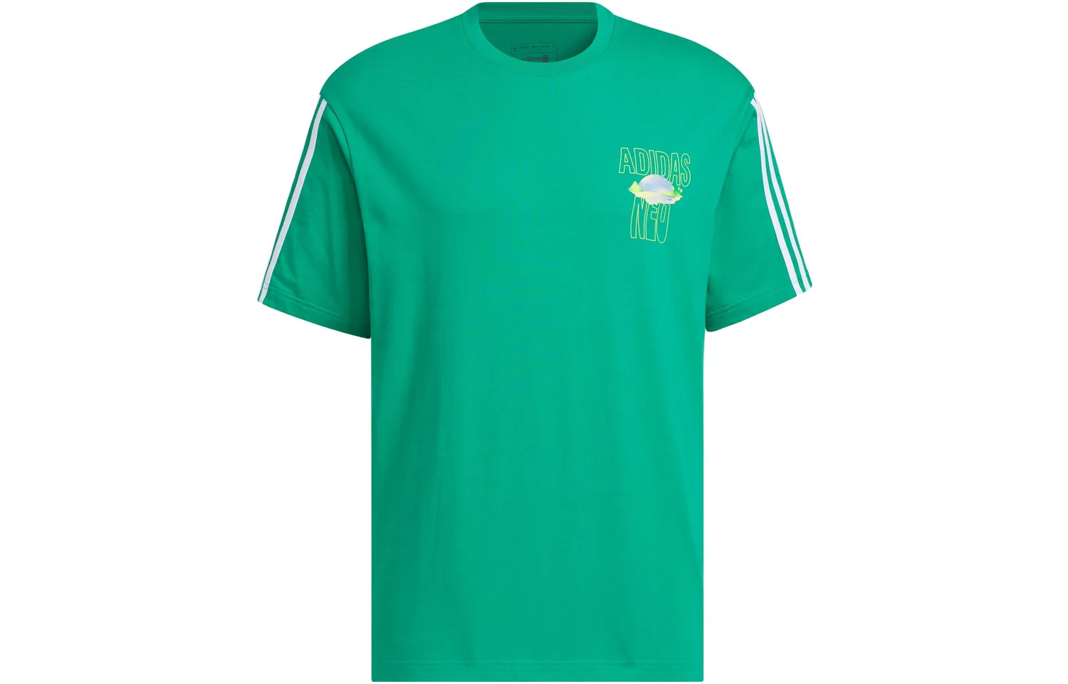 Adidas Neo Футболка Unisex Lawn Green Crew Neck Moderate Straight Fit