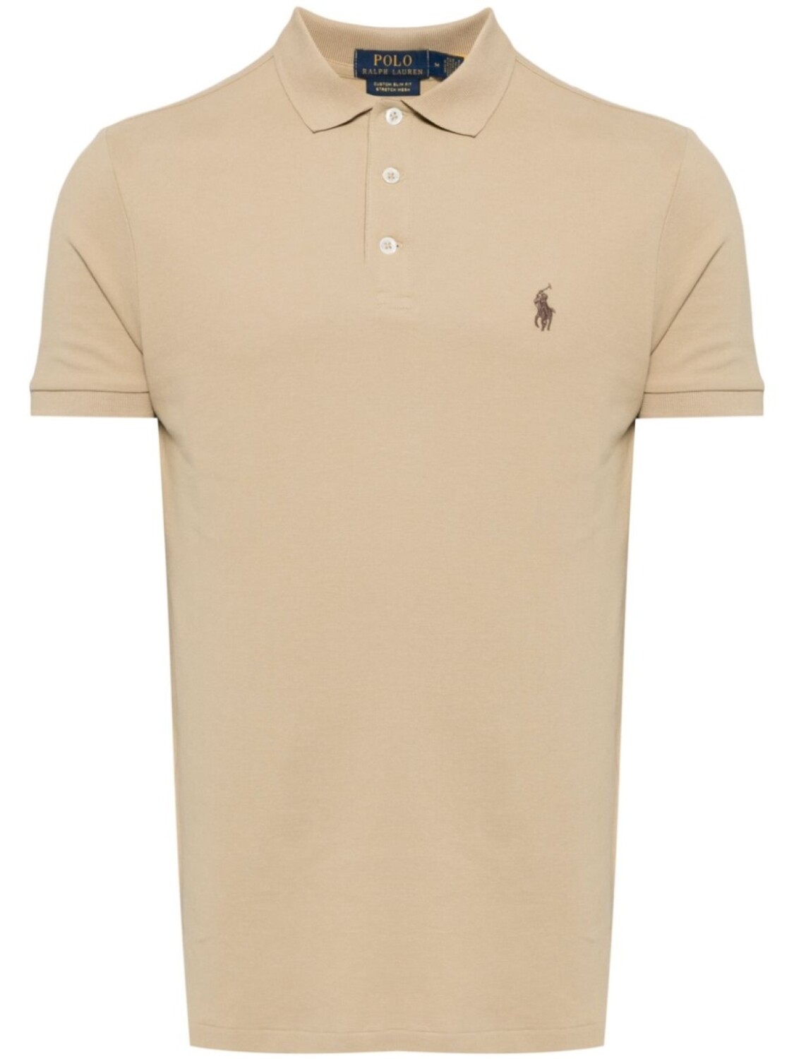 

Polo Ralph Lauren сетчатая рубашка поло с вышивкой Polo Pony, нейтральный цвет