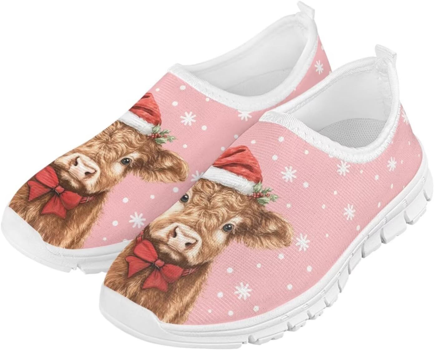 

Кроссовки с легким надеванием Doojoayie для мальчиков, дышащие, для активных детей, летние спортивные кроссовки, Christmas Highland Cow