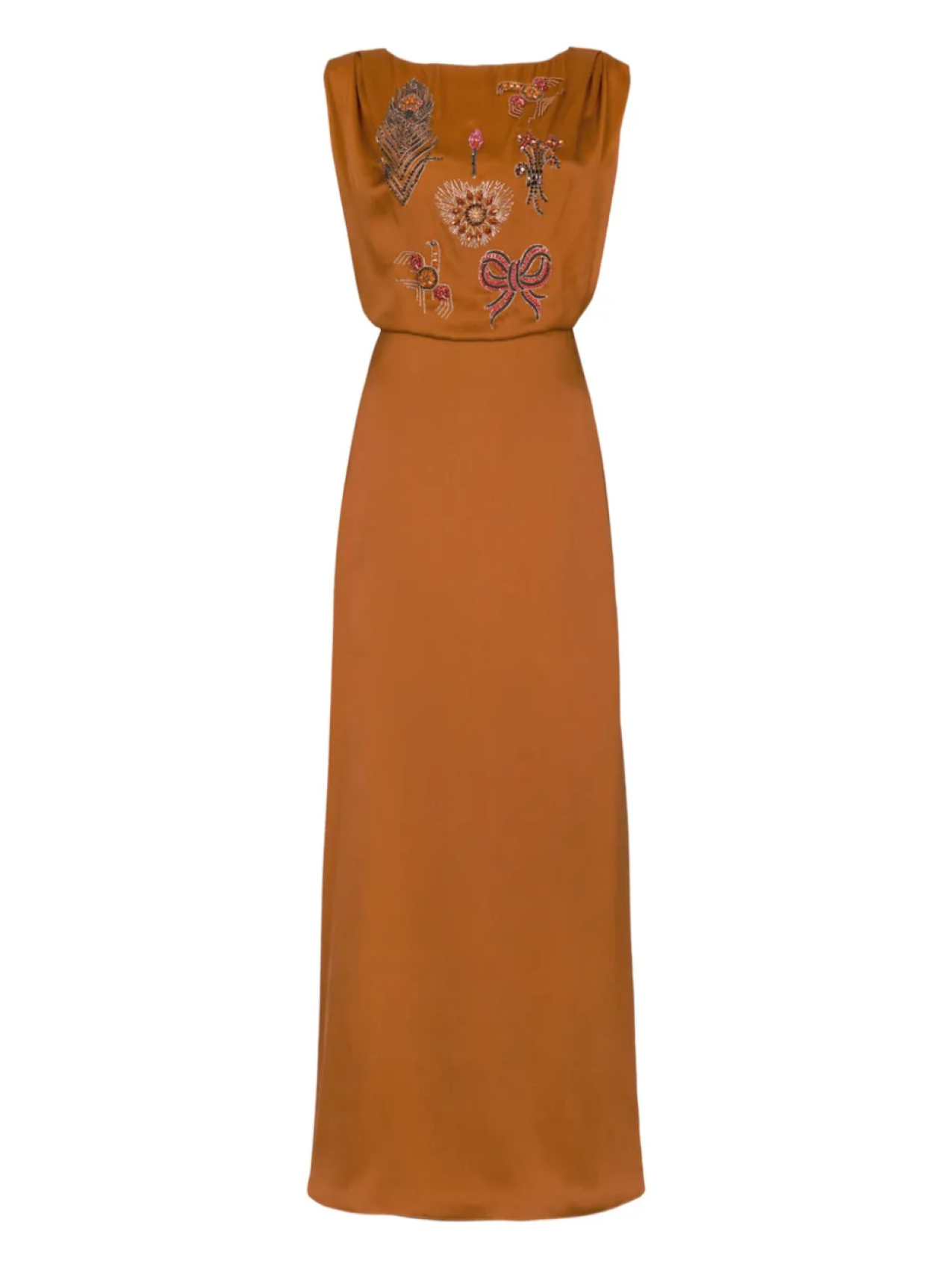 

Максиплатье с бисером Адалина Temperley London, оранжевый