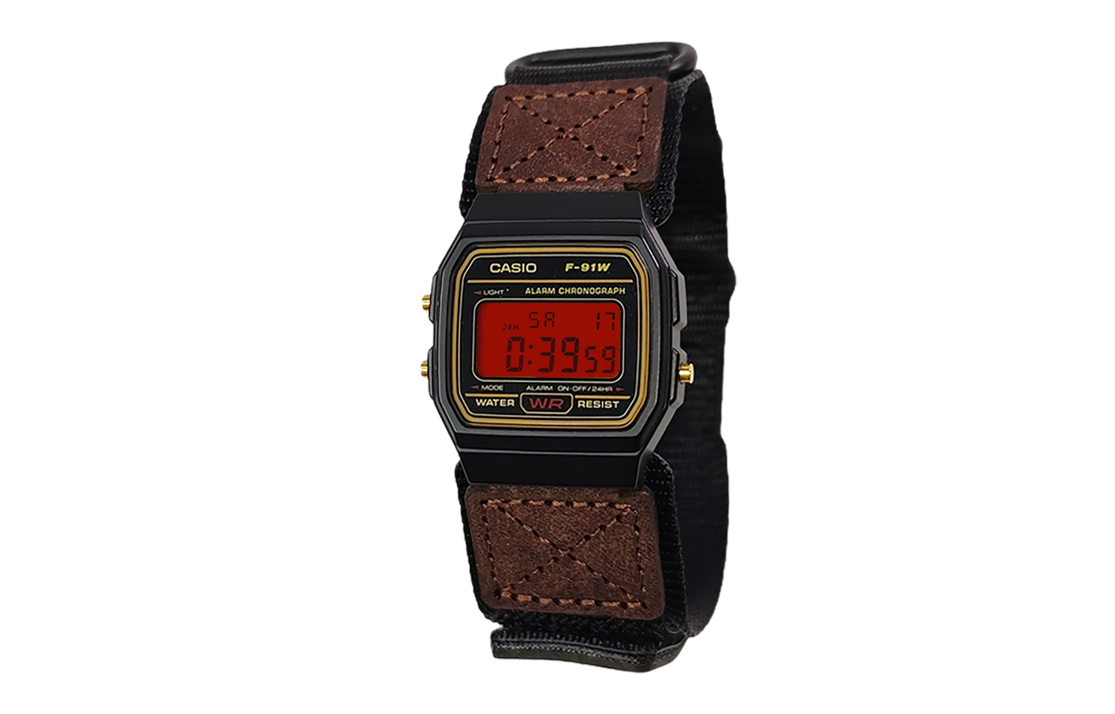 

CASIO Мужские часы Retrofit Series с кварцевым механизмом и нейлоновым ремешком, черный циферблат