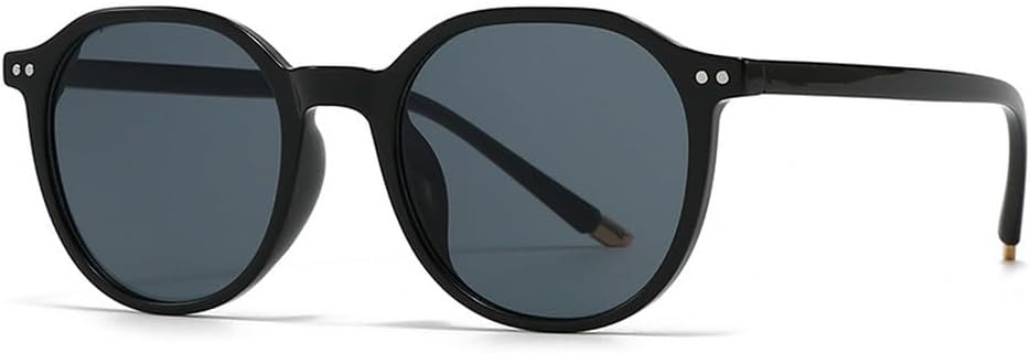 

Популярные модные круглые солнцезащитные очки для женщин, винтажные, с заклепками, панк, мужские, сине-зеленые, с УФ-защитой UV400, градиентные солнцезащитные очки TKKTLLT, Black Grey