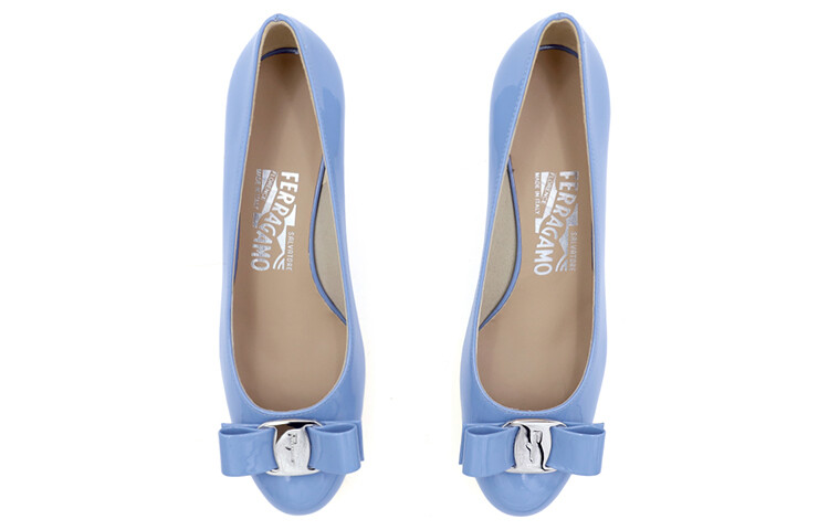 Туфли на высоком каблуке женские синие Ferragamo — фото 4